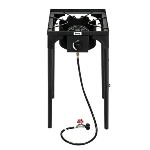 75000 BTU Square Single Burner Liquid Propane Outdoor Camp Stove - Lot 693