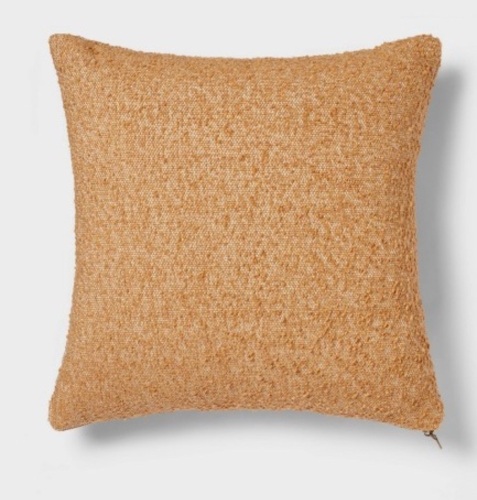 Woven Boucle Square Throw Pillow with Exposed Zipper Gold, Like New, Retail - $20 - Lot 5