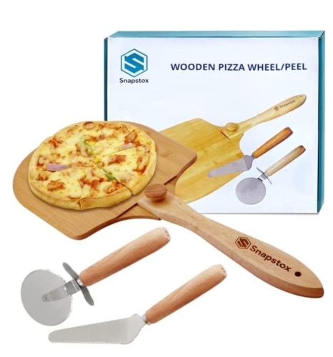 Pizza Making Kit, Pizza Kit, Snapstox Wood Pizza Peel, Cutting BoardHandle 12 x (S) Snapstox 14/24", For Baking Bread, Cake Peeler,Cheese Board Tray,Slicer, New, Retail - $39.99 - Lot 12