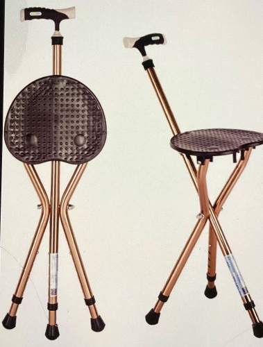 Yayayo Hold 440 lbs Folding Canes with Seat Walking StickHeight Adjustment Cane Seat Capacity Frosted Handle withMagnetic Therapy Stone Massage Crutches Stool, Like New, Retail - $49.70 - Lot 16