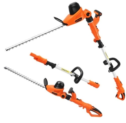 GARCARE 2 in 1 Electric Pole Hedge Trimmer, Power Hedge Trimmerwith 20 inch Dual- Action Laser Cut & Adiustable Cutting Head, 4.8Amp, 600W,Corded, Like New, Retail - $139.99 - Lot 32
