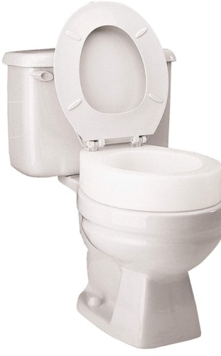 Carex Toilet Seat Riser, Round Raised Toilet Seat Adds 3.5 inches toToilet Height, for Assistance Bending or Sitting, 300 Pound Weight Capacity, Like New, Retail - $29.51 - Lot 47