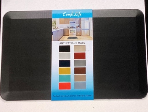 ComfiLife Anti Fatique Floor Mat - 3/4 Inch Thick PerfectKitchen Mat, Standing Desk Mat - Comfort at Home, Office,Garage - Durable - Stain Resistant - Non-Slip Bottom (20" x32" Black), New, Retail - $36.76 - Lot 60