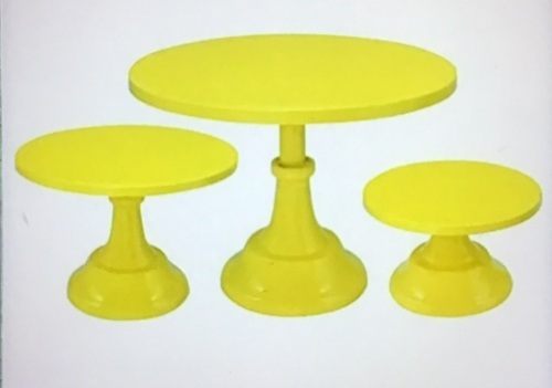 3-Set Cake Stand Set, Metal Cupcake Dessert Holder PartyServing Tray for Baby Shower Wedding Birthday PartiesCelebration,Yellow, Like New, Retail - $40.99 - Lot 66