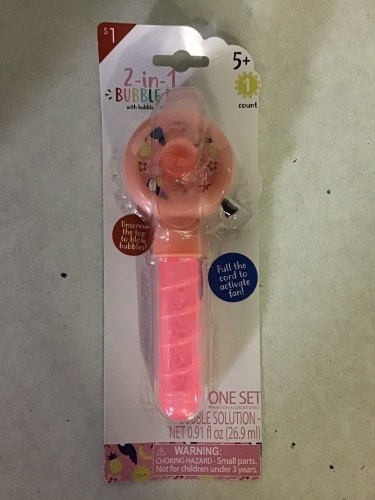 2-in-1 Bubble/Fan Toy , LOT of 27 , New, Retail - $1 - Lot 80