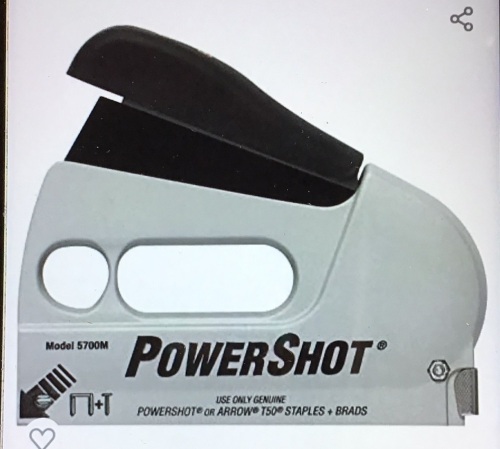 Arrow 5700 PowerShot Heavy Duty 2-In-1 Staple and NailGun for Wood, Upholstery, Furniture, Crafts, Fits 1/4', 5/16",3/8", 1/2", or 9/16" Staples and 5/8" or 9/16" Brad Nails, Like New, retail - $23.97 - Lot 92