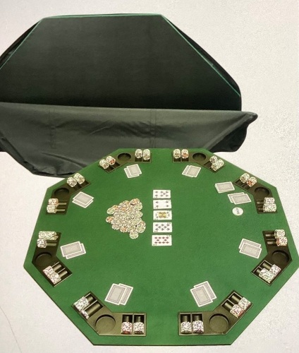 Trademark Poker Deluxe Poker & Blackjack Table Top w/CaseGreen, Like New, Retail - $61.98 - Lot 125