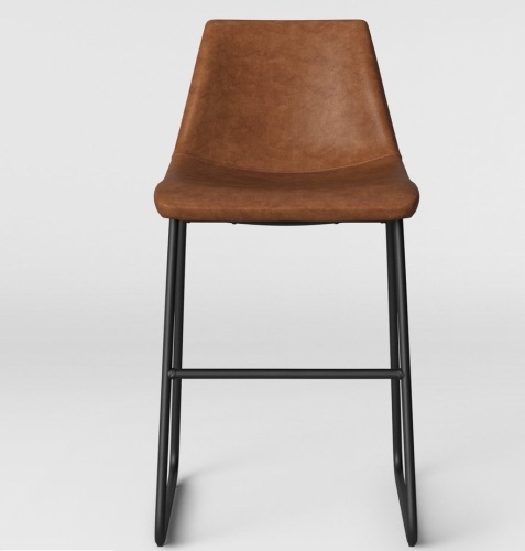Bowden Upholstered Molded Faux Leather Counter HeightBarstool Caramel - Project 62, L:ike New, Retail - $90 - Lot 160