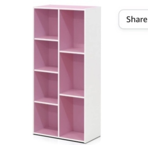 Furinno7-Cube Reversible Open Shelf, White/Pink 11048WH/PI, Like New, Retail - $41.49 - Lot 161