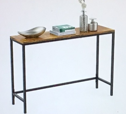Yesker Console Sofa Table, Industrial Hallway Tables forEntryway Corridor Living Room Bedroom, Rustic Brown WoodFinish Metal Frame, Easy to Assemble, Like New, Retail - $59.99 - Lot 162