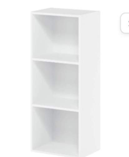Furinno Luder Bookcase / Book / Storage, 3-Tier, White, Like New, Retail - $22 - Lot 172