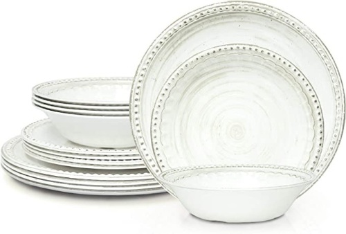 Zak Designs, French Country House, Melamine 12 Piece Dinnerware Set , Like New, Retail - $50.99 - Lot 175