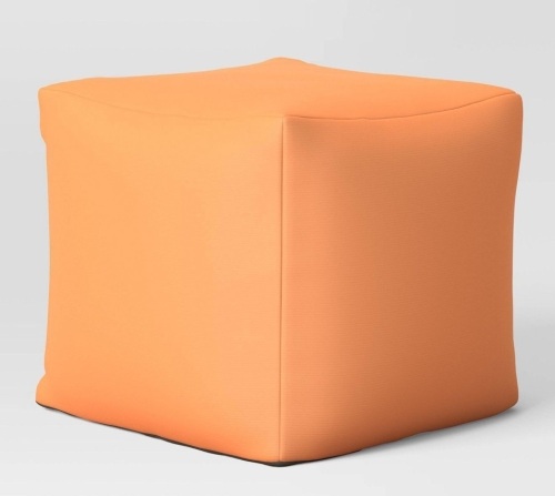 18" x18" Outdoor Pouf Terracotta - Room Essentials, Like New, retail - $50 - Lot 184