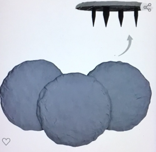 Ei Circular 15.5" Stepping Stones with Ground Stakes - Homeor Garden Step Stones for Outdoor Walkway or PathwayPavers - Polyresin Material (16, Light Grey Stone), Like New, Retail - $169 - Lot 192