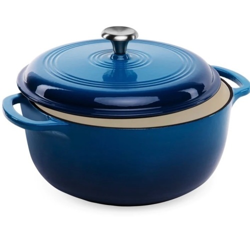 6qt Non-Stick Enamel Cast-Iron Dutch Oven Kitchen Cookware w/ Side Handles, Like New, Retai - $49.99 - Lot 205