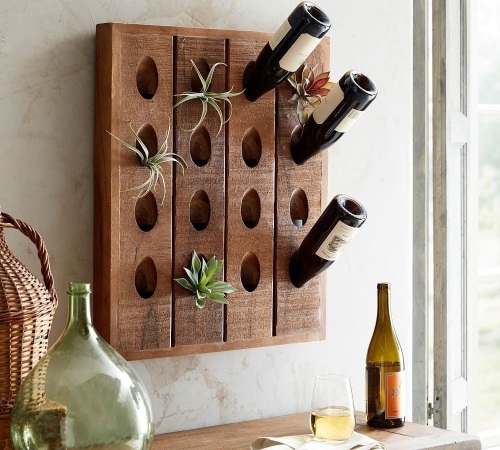 French Wine Bottle Wall Rack, Natural, Like New, retail - $249 - Lot 215