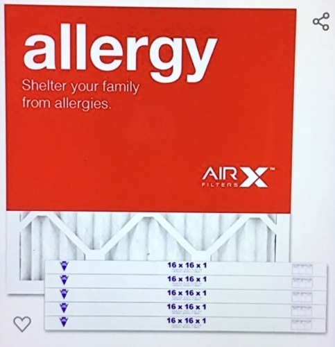 AIR ALLERGY Premium 16x16x1 Air Filter MERV 11 6 Pack ACAir Conditioner Furnace Filters - Made in the USA, Like New, Retail - $58 - Lot 233