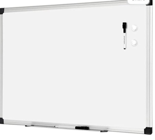 Amazon Basics Magnetic Dry Erase White Board, 36 x 24- Inch WhiteboardSilver Aluminum Frame, Like New, Retail - $26.99 - Lot 277