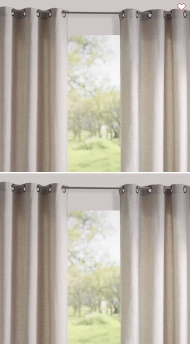 Sunbrella, Solid Outdoor Grommet Curtain, 50 x 96" Heather Gray, Like New, Retail - $199 - Lot 328