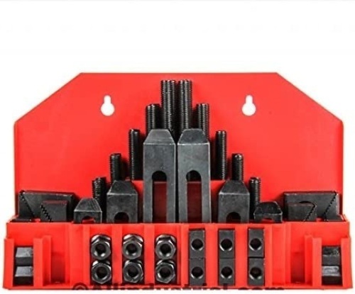 58 Pc Pro-Series 1/2 T-Slot Clamping Kit Mill Machinist Set 3/8-16, Like New, Retail - $64.45 - Lot 343