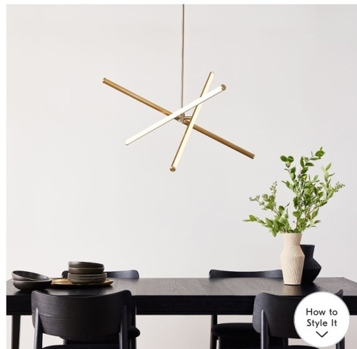 Light Rods LED Chandelier Antique Brass (38"), Like New, Retail - $499 - Lot 347