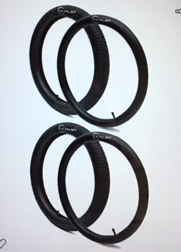 CALPALMY (2 Sets) 20" Kids Bike Replacement Tires and InnerTubes - Fits Most Kids Bikes Like RoyalBaby, Joystar, andDynacraft - Made from BPA/Latex Free Premium-Quality ButylRubber, Like New, Retail - $44.99 - Lot 353