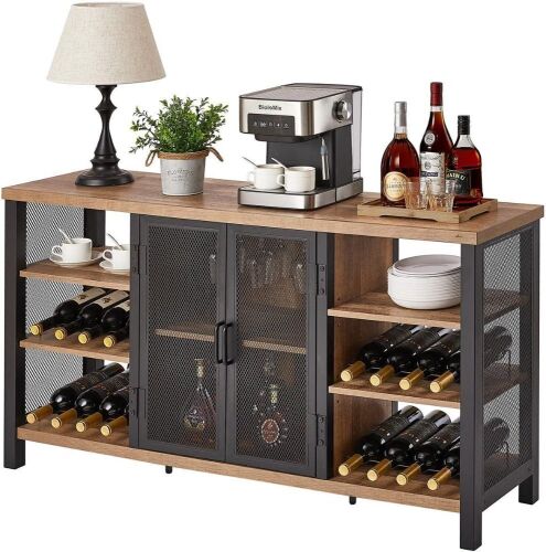 Wine Bar Cabinet - Rustic Oak - Lot 90