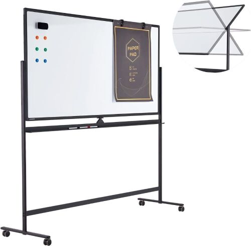 Tankee Double Sided Dry Erase Whiteboard Easel on Wheels - 70'' x 36'' - Lot 159