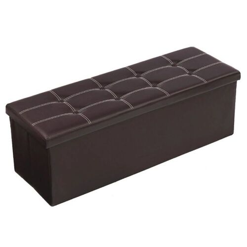 43" Faux Leather Ottoman - Brown - Lot 319