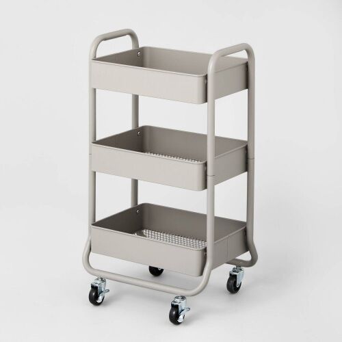 3-Tier Metal Utility Cart - Gray - Lot 377
