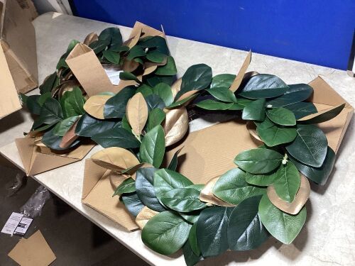 Case of (2) Threshold Magnolia Wreath, Green/Gold  - Lot 588