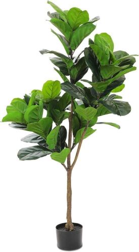 Realead 4ft Artificial Fiddle Leaf Fig Tree in Pot  - Lot 606