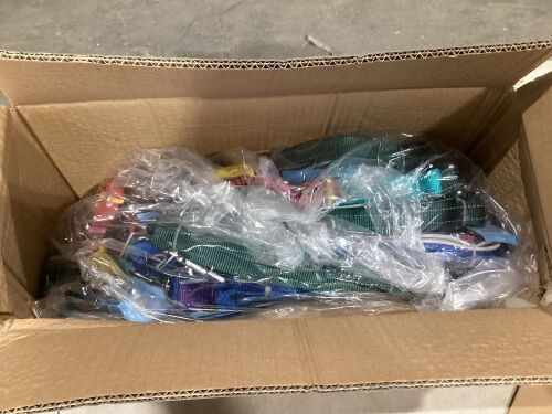 Lot of Dog Collars and Leashes - Various colors and Sizes - Lot 668