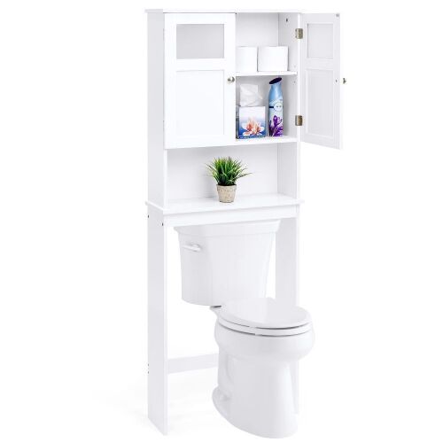 Double Door Over-the-Toilet Bathroom Storage Cabinet - Lot 1054