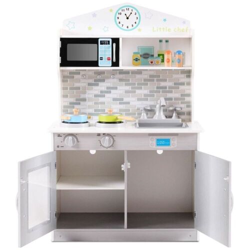 Kids Wooden Pretend Kitchen Playset  - Lot 602