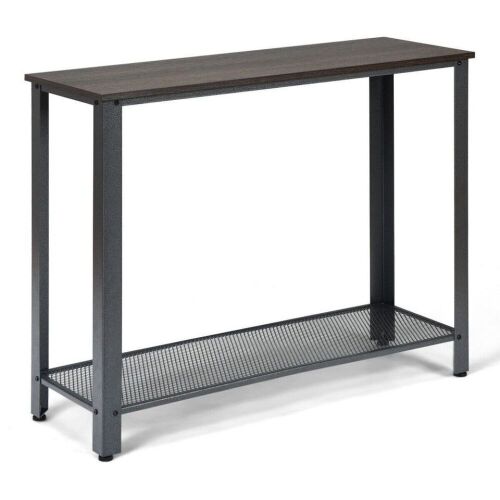 Console Sofa Table w/ Storage Shelf, Metal Frame Wood Look - Lot 691