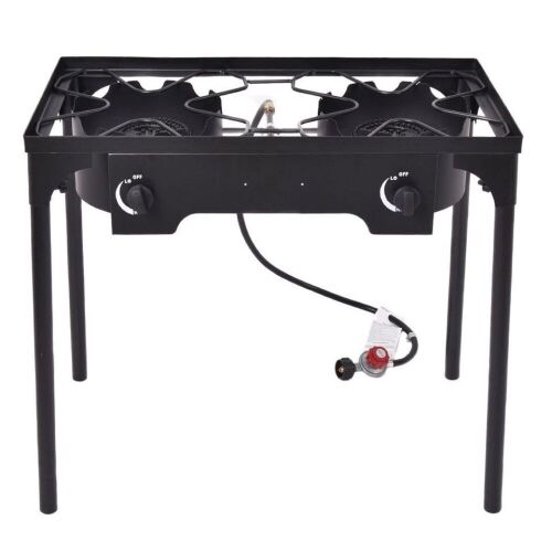 150,000-BTU Cast Iron Double Burner Gas Propane Cooker  - Lot 662