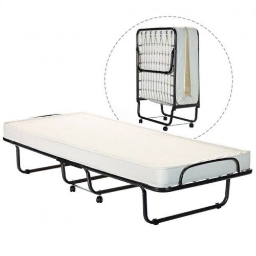 Folding Metal Bed with Memory Foam Mattress - Lot 230