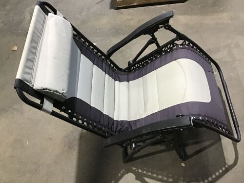 Folding Zero Gravity Chair - Navy Blue/Light Gray - Lot 763