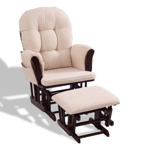Adjustable Backrest Baby Nursery Rocking Chair & Ottoman Set - Lot 612