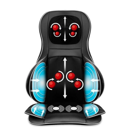 Air Compression Shiatsu Neck & Back Massager Seat w/ Heat, Rolling Massage - Lot 313