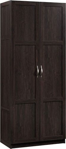 Sauder 419496 Storage Cabinet, L: 29.61" x W: 16.02" x H: 71.50", Cinnamon Cherry Finish - Lot 135