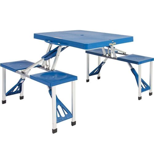 Outdoor Portable Plastic Folding Picnic Table with 4 Seats - Lot 558