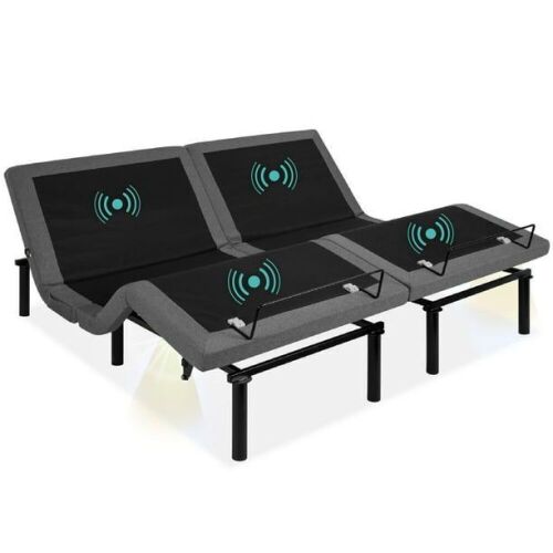 Adjustable Bed Base with Massage, Remote Control, USB Ports, Split King  - Lot 72