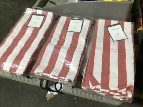 Case of Threshold Red/White Striped Kitchen Towels - Lot 666