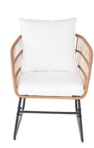 Set of 2 Rope Wicker Outdoor Conversation Chairs w/ Cushions - Lot 74