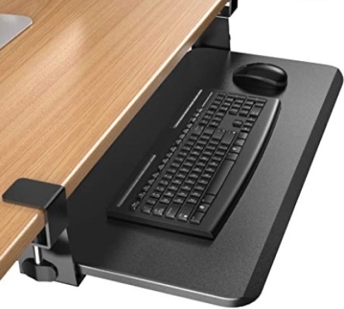 ErGear Keyboard Tray Under Desk, 26.3” (30.7" Including Clamps) x 11.8” Slide-Out, Ergonomic Clamp on Computer Drawer Extender, Black, Appears New - Lot 161