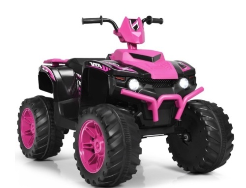 12V Kids 4-Wheeler ATV Quad Ride On Car w/ LED Lights Music USB, Pink, Appears New - Lot 164