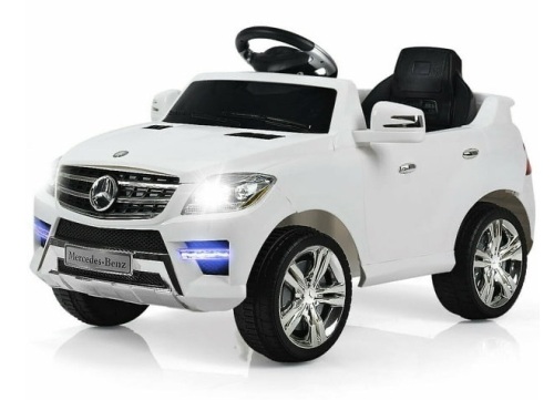 Mercedes Benz ML350 6V Electric Kids Ride On Car Licensed MP3 RC Remote Control, White, Untested, E-Commerce Return - Lot 168