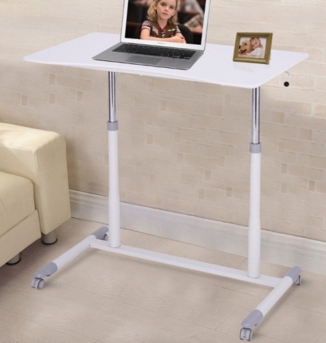 Height Adjustable Computer Desk Sit To Stand Rolling Table, Possibly Missing Hardware, E-Commerce Return - Lot 169
